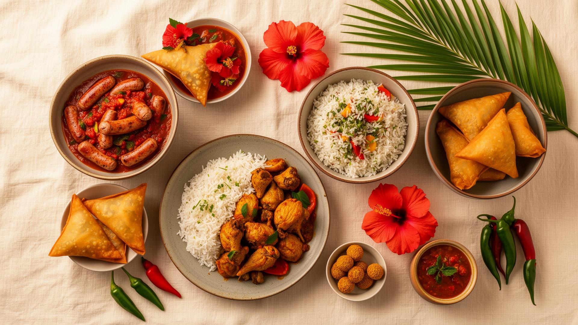 Buffet créole réunionnais : cari, rougail, samoussas à Toulouse